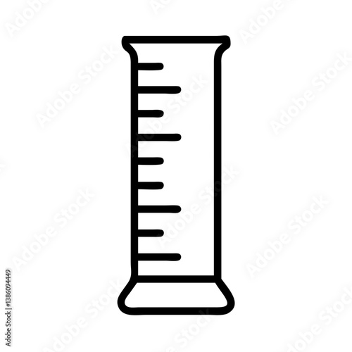 Graduated cylinder icon in minimalist style on a white background  