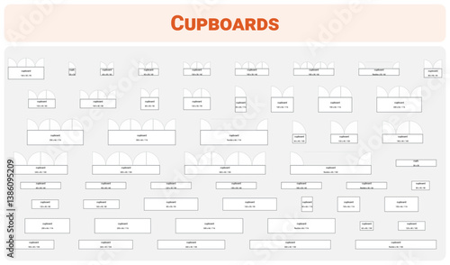 Furniture Layout Mockups Set ? Cupboards and Storage Design.eps