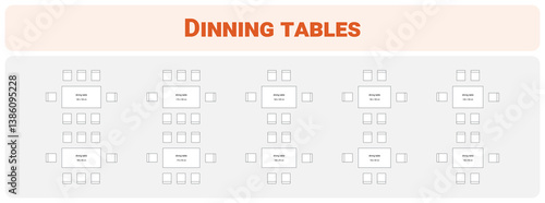 Furniture Layout Mockups Set Dining Table Area Design.eps