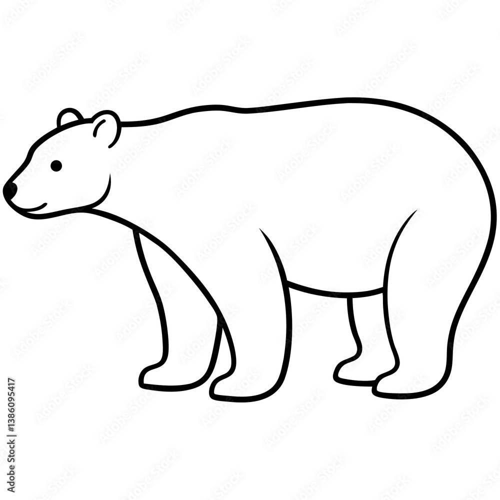 Fototapeta premium Animal polar bear silhouette vector illustrator