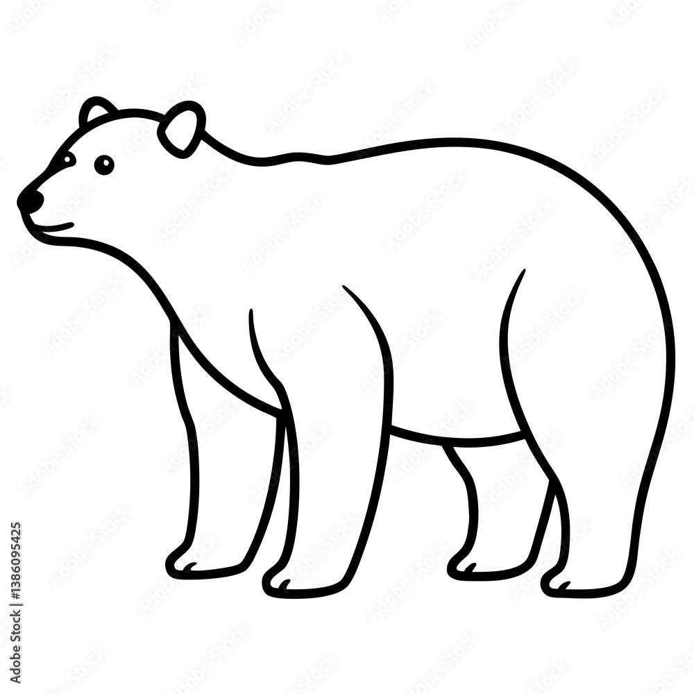 Fototapeta premium Animal polar bear silhouette vector illustrator