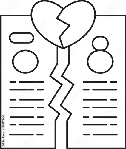Divorce certificate  icon 