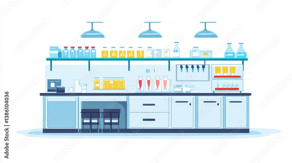 Obraz premium Modern Laboratory Interior with Equipment and Supplies