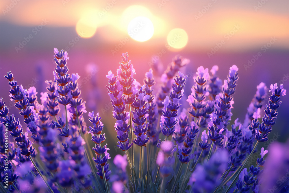 Fototapeta premium pale purple lavender in a soft light,