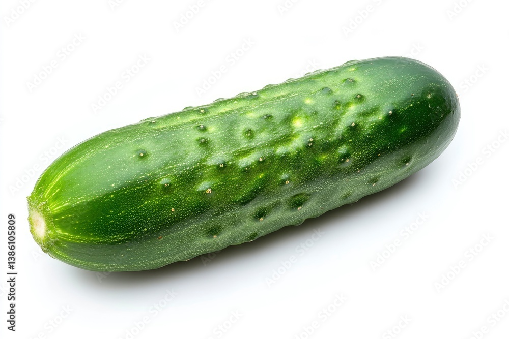 Isolated Fresh Green Cucumber on White Background Ready for Cooking Isolated Fresh Green Cucumber on White Background Ready for Cooking