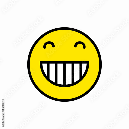 Toothy Grin icon vector sign