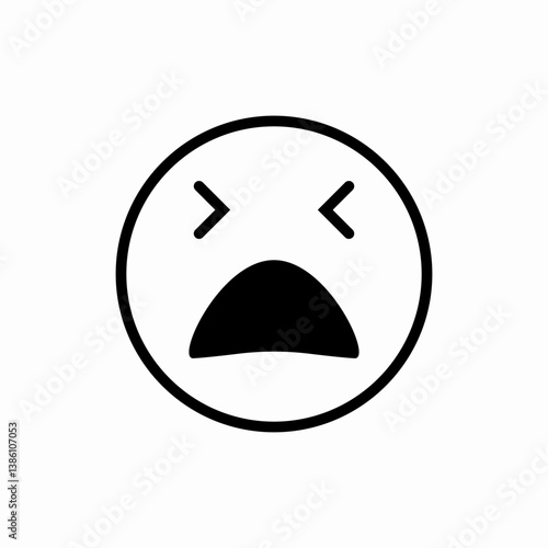 Crying Pain icon vector sign
