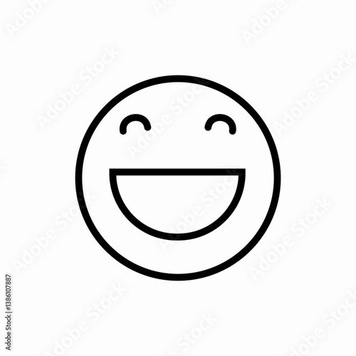 Wide Grin icon vector sign