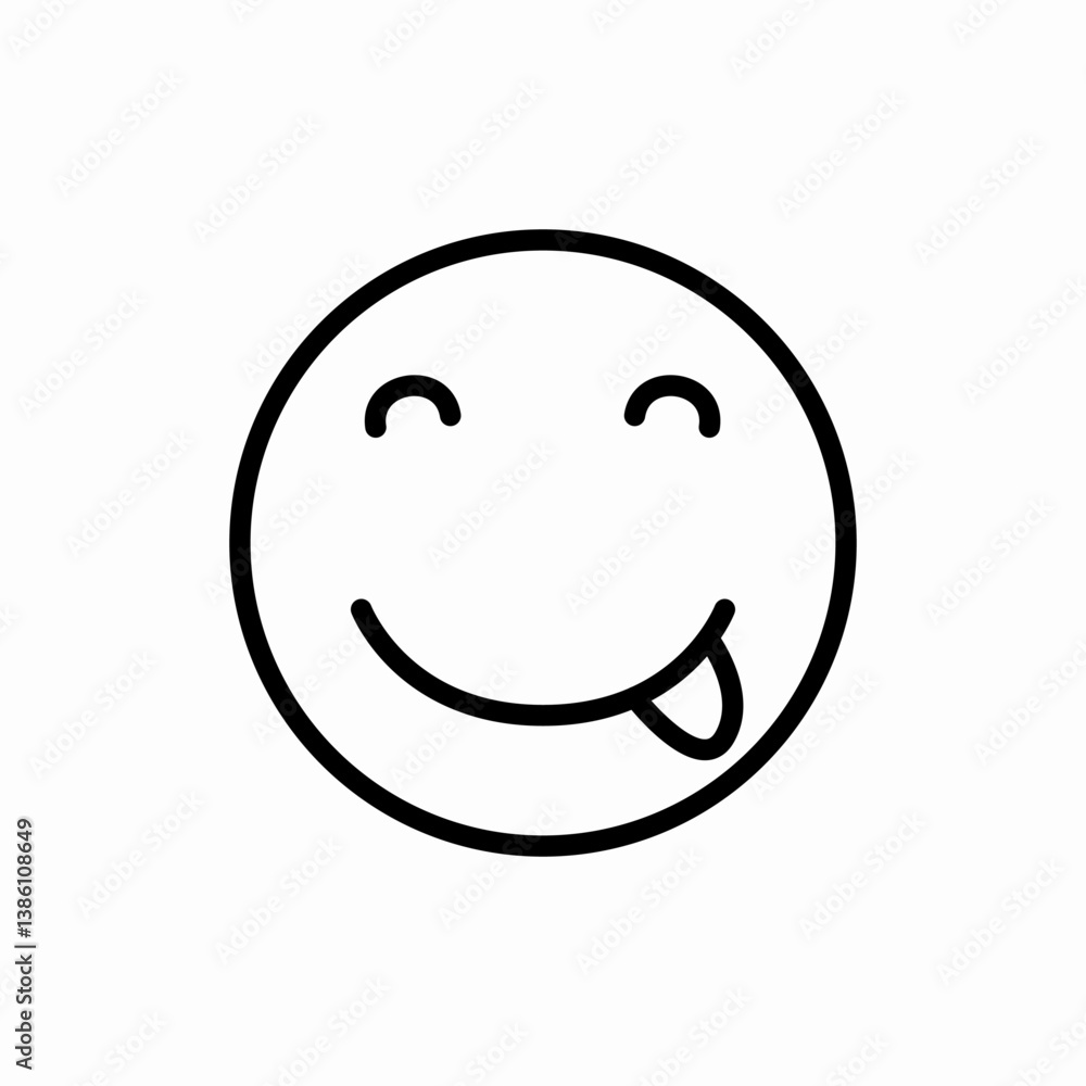 Fototapeta premium Playful Tongue icon vector sign