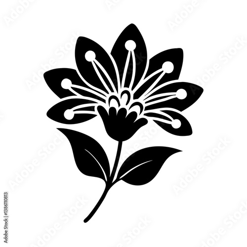 anemopsis yerba mansa flower icon, anemopsis yerba mansa flower line art - simple line art of anemopsis yerba mansa flower, perfect for anemopsis yerba mansa flower logos and icons