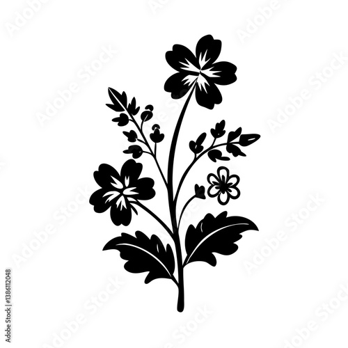 coral bells flower icon, coral bells flower line art - simple line art of coral bells flower, perfect for coral bells flower logos and icons