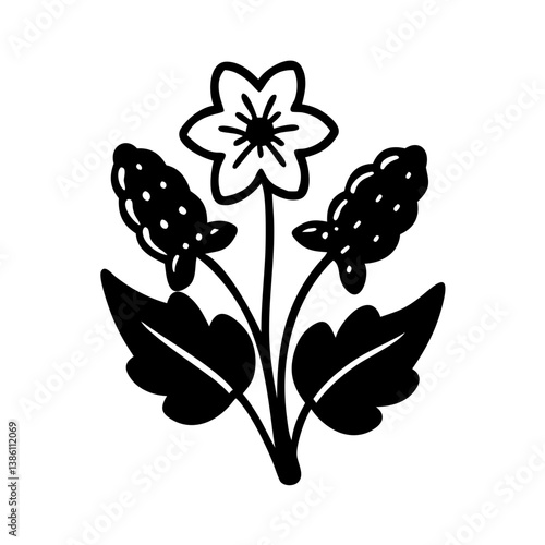 coral bells flower icon, coral bells flower line art - simple line art of coral bells flower, perfect for coral bells flower logos and icons