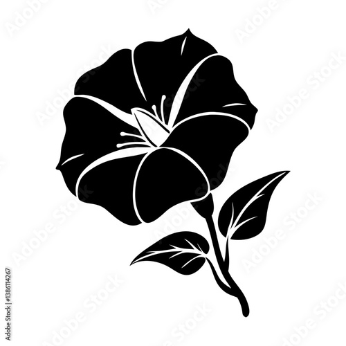 morning glory flower icon, morning glory flower line art - simple line art of morning glory flower, perfect for morning glory flower logos and icons