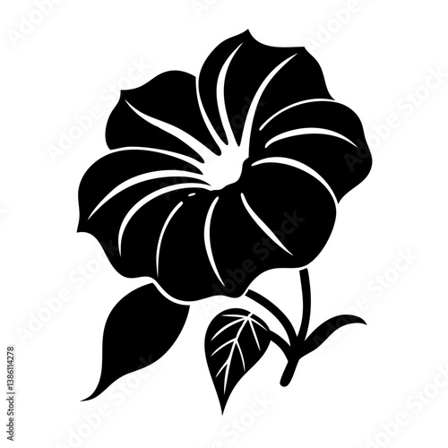 morning glory flower icon, morning glory flower line art - simple line art of morning glory flower, perfect for morning glory flower logos and icons