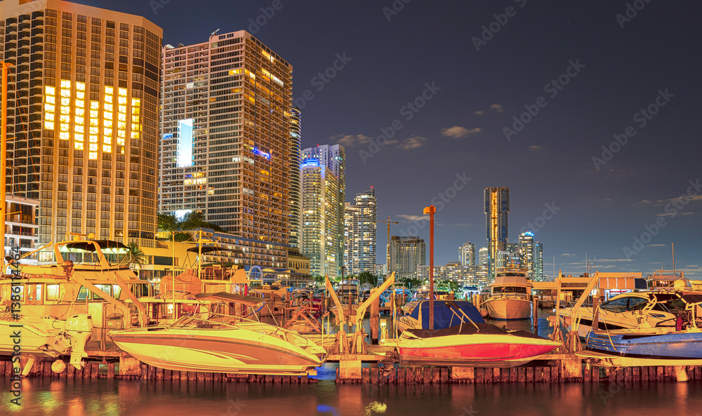 Fototapeta premium Photo of Miami, Florida, USA downtown skyline.
