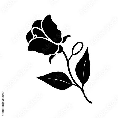 sweet pea flower icon, sweet pea flower line art - simple line art of sweet pea flower, perfect for sweet pea flower logos and icons