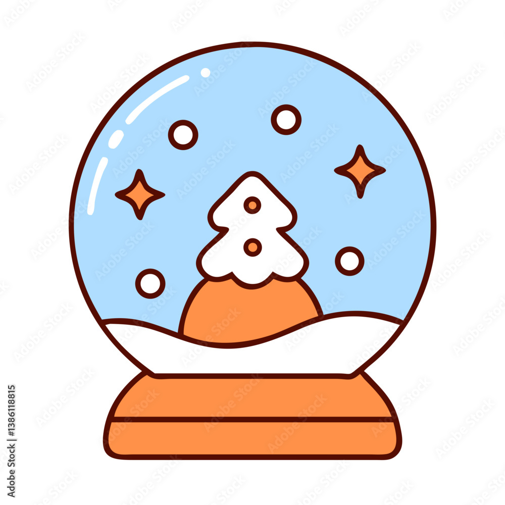 Cute Christmas Snow Globe Winter Wonderland Tree Scene Cute Christmas Snow Globe Winter Wonderland Tree Scene