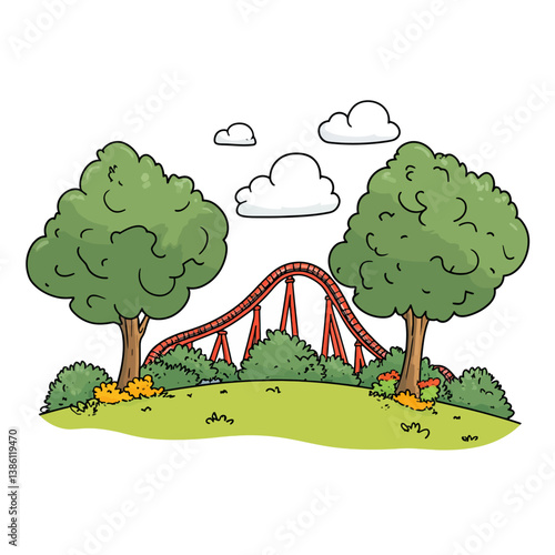 Roller coaster isolated on white 