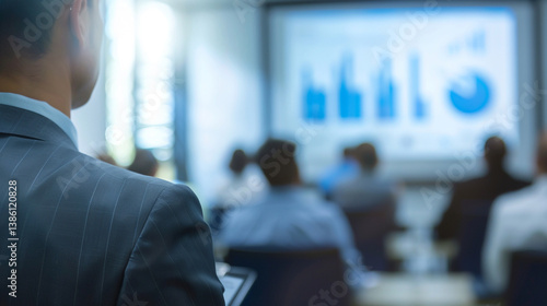 A business plan presentation being given to potential investors. .stock image, hd quality, natural look, blog post, finance