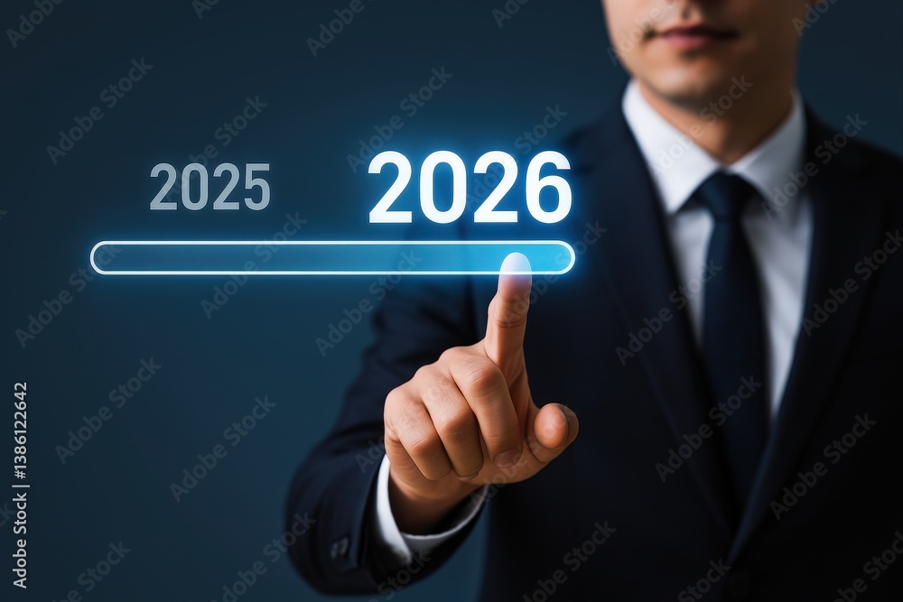 New Year 2026 Business Strategy Planning with Digital Progress Bar for Opportunities and Challenges New Year 2026 Business Strategy Planning with Digital Progress Bar for Opportunities and Challenges
