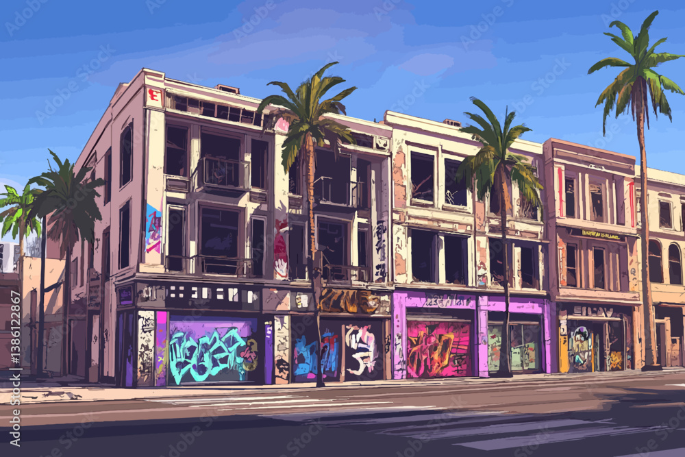 Naklejka premium street in the city