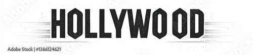 Elegant Hollywood Typography Vector Illustration Vintage Style Text Graphic with Artistic Motion Effect Retro Cinema Poster Design Concept for Creative Projects and Prints