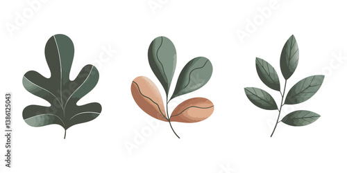 green leaves isolated on white, simple flower icons. incredible flower icons art. simple flower vector, Green leaf ecology nature element vector icon set, Leaf Icon pack, green leaf ecology nature.