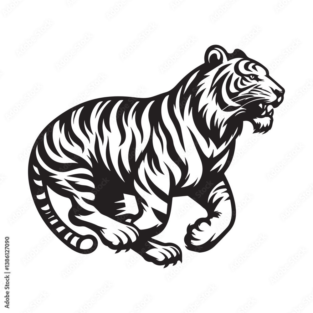 Fototapeta premium vector illustration of a tiger