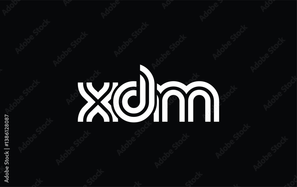 Obraz premium XDM Creative Unique Modern Letter Logo Design. Stylized logo featuring a unique letter design, presenting abstract minimalist aesthetics and modern appeal.