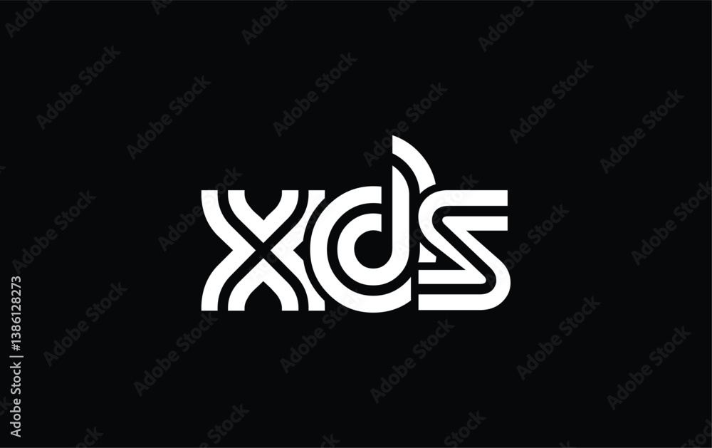 XDS Creative Unique Modern Letter Logo Design. Stylized logo featuring a unique letter design, presenting abstract minimalist aesthetics and modern appeal.
