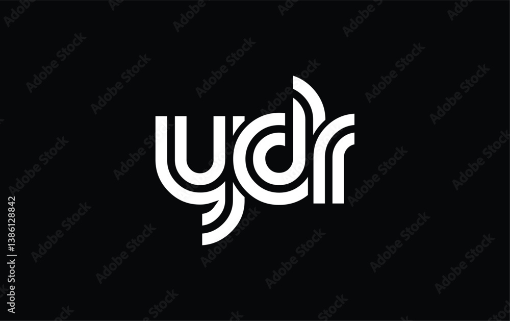 Fototapeta premium YDR Creative Unique Modern Letter Logo Design. Stylized logo featuring a unique letter design, presenting abstract minimalist aesthetics and modern appeal.