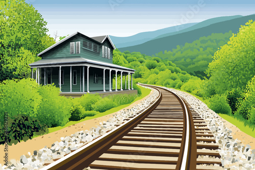 railway in the forest 