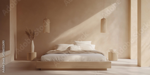 Wallpaper Mural Minimalistic bedroom with pastel tones, wooden furniture, and soft lighting

 Torontodigital.ca