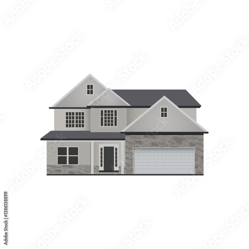 Luxury Suburban Family Home Illustration