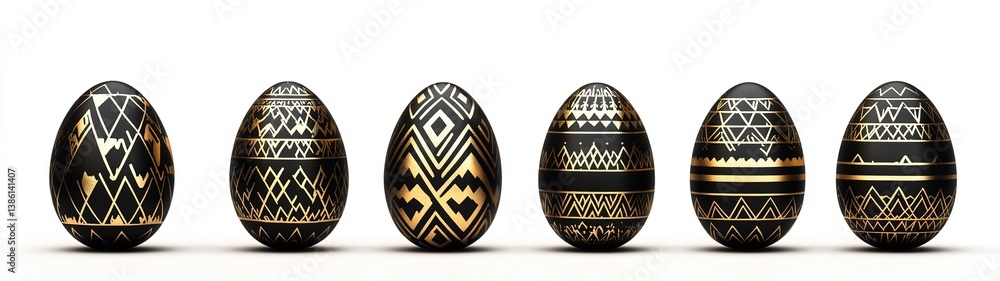 Artistic Easter eggs with detailed traditional patterns on white background – Holiday symbols for spring celebration visuals, festive decorations, or greeting card design. Artistic Easter eggs with detailed traditional patterns on white background – Holiday symbols for spring celebration visuals, festive decorations, or greeting card design.