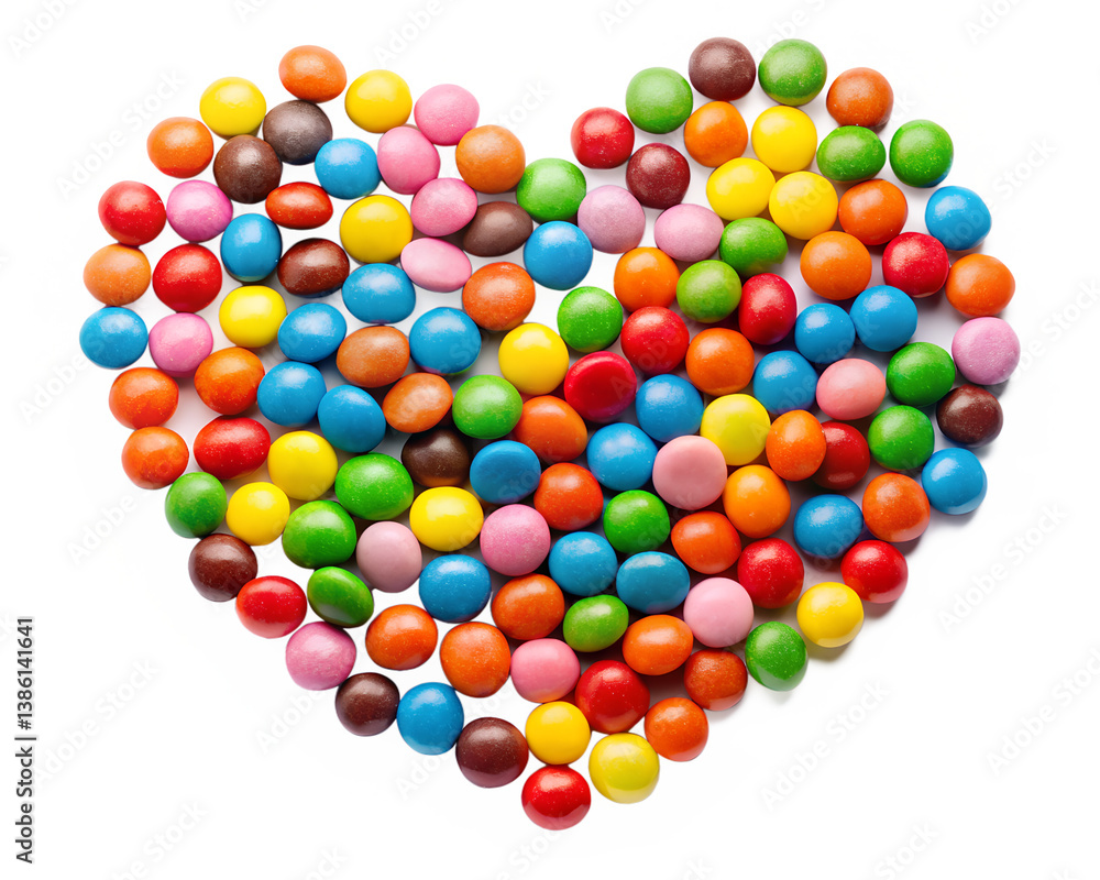 Obraz premium heart shaped candies isolated on white background