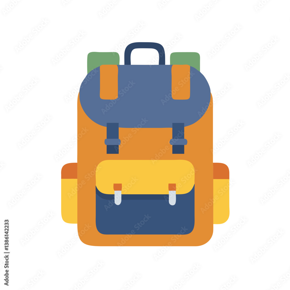 Fototapeta premium Colorful Backpack Icon for School
