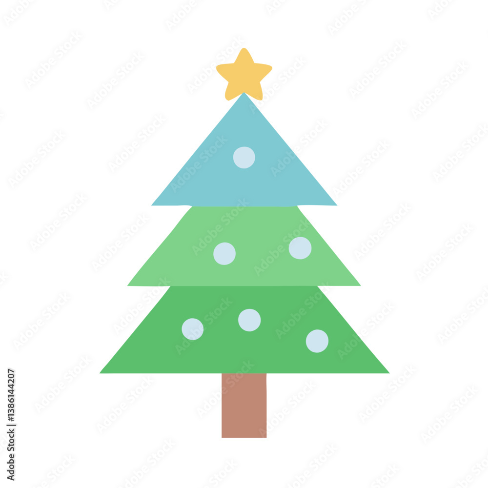 Fototapeta premium Festive Christmas Tree Icon for Winter Holidays