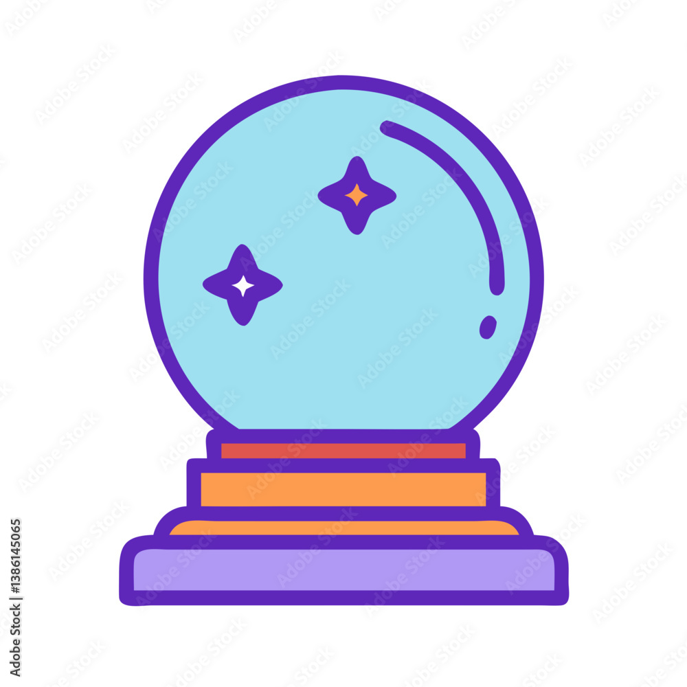 Magical Crystal Ball Icon for Divination Magical Crystal Ball Icon for Divination