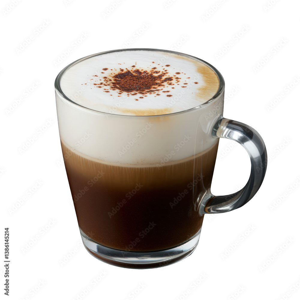 Layered Coffee Drink with Thick Foam and Chocolate Sprinkles. Layered Coffee Drink with Thick Foam and Chocolate Sprinkles.