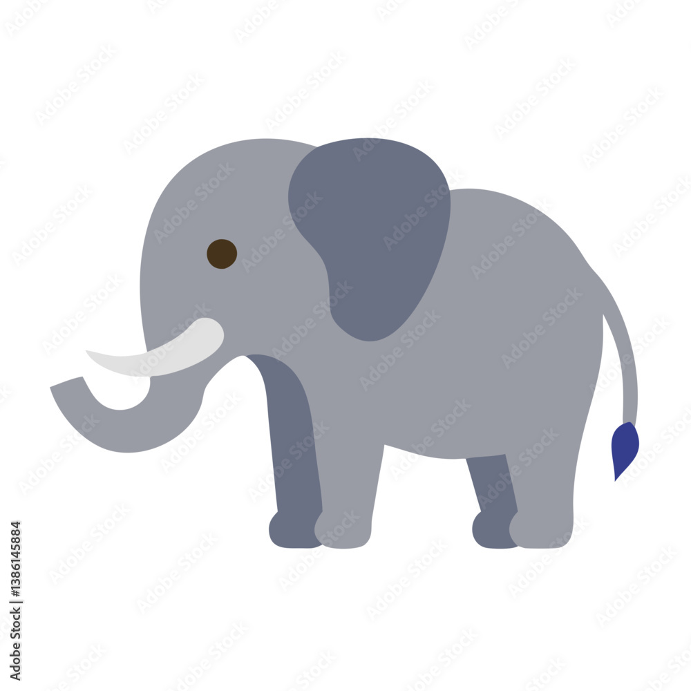 Fototapeta premium Cute Elephant Icon for Kids