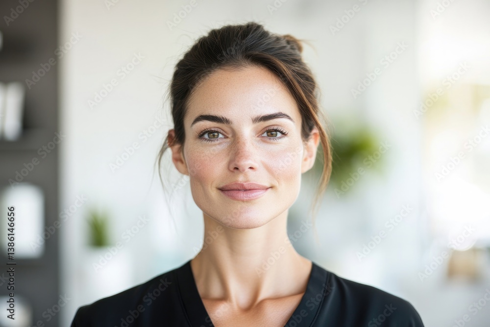 portrait of massage therapist with creative composition methodologies blurred background portrait of massage therapist with creative composition methodologies blurred background