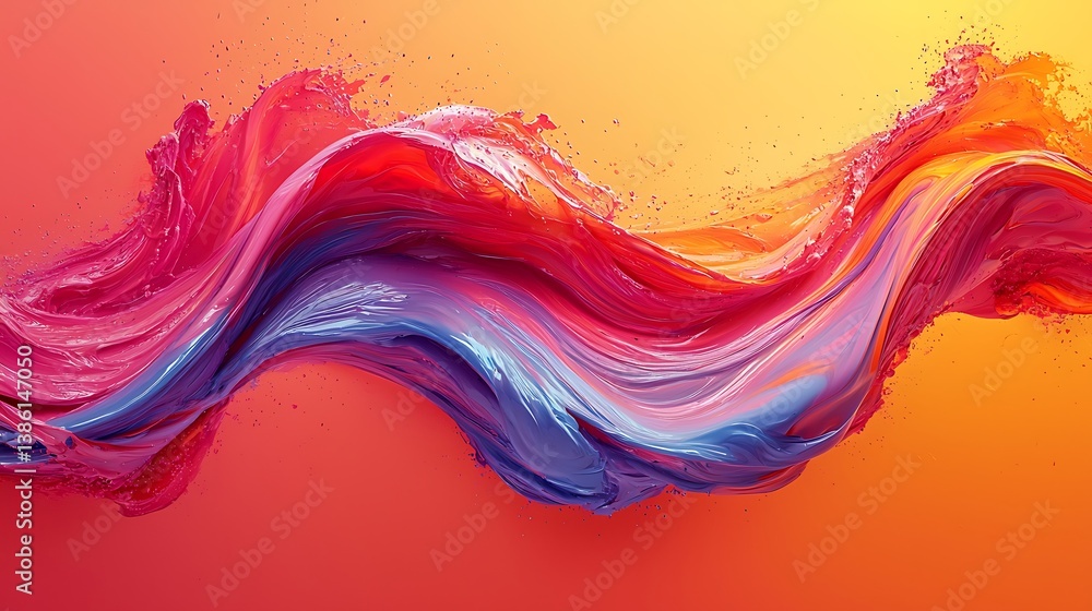 Abstract paint splash in motion, vibrant colors blending seamlessly, floating on pastel background, glossy texture, soft shadows Abstract paint splash in motion, vibrant colors blending seamlessly, floating on pastel background, glossy texture, soft shadows