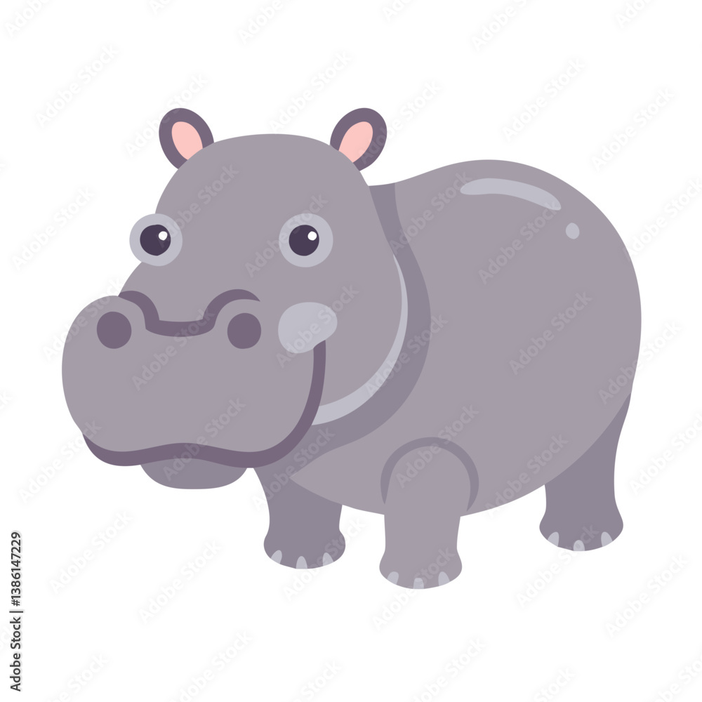 Fototapeta premium Colorful Hippopotamus Icon for Creative Projects