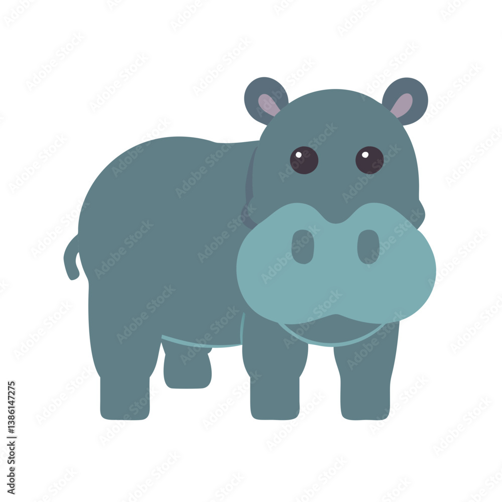 Fototapeta premium Whimsical Hippopotamus Icon for Fun Designs