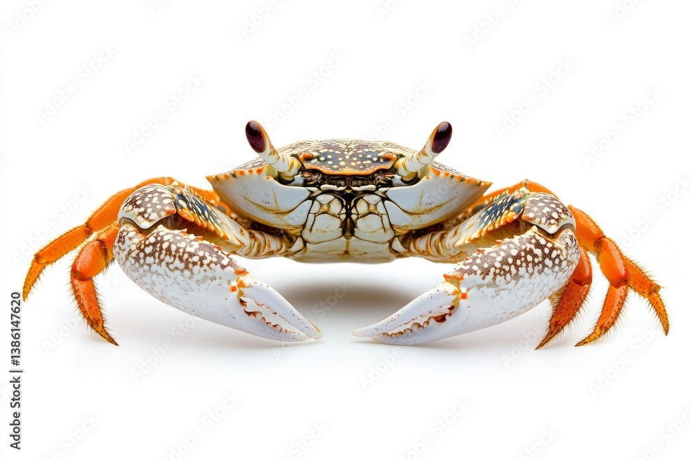 Isolated Crab Close Up on White Background Ready for Cooking or Study Isolated Crab Close Up on White Background Ready for Cooking or Study