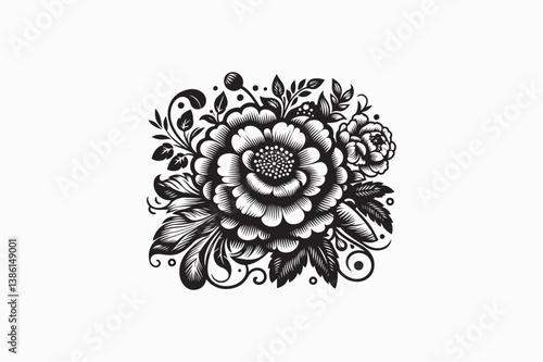 A Stock flower vector silhouette image made by adobe illustrator. eps