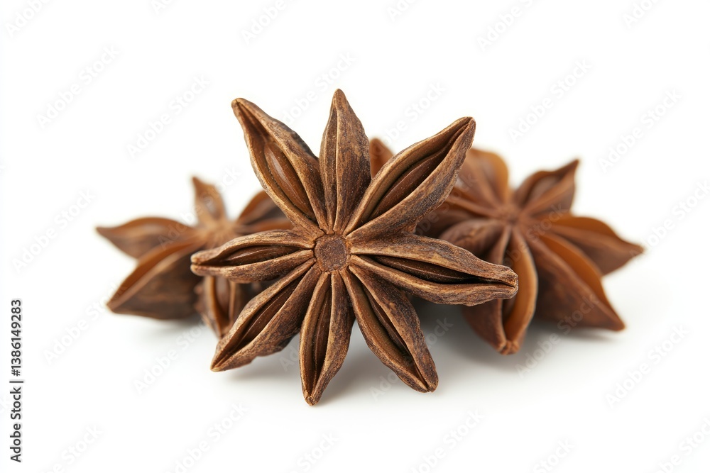 Star Anise Spice Pile Close-up Aromatic and Culinary Ingredient Macro Shot Star Anise Spice Pile Close-up Aromatic and Culinary Ingredient Macro Shot