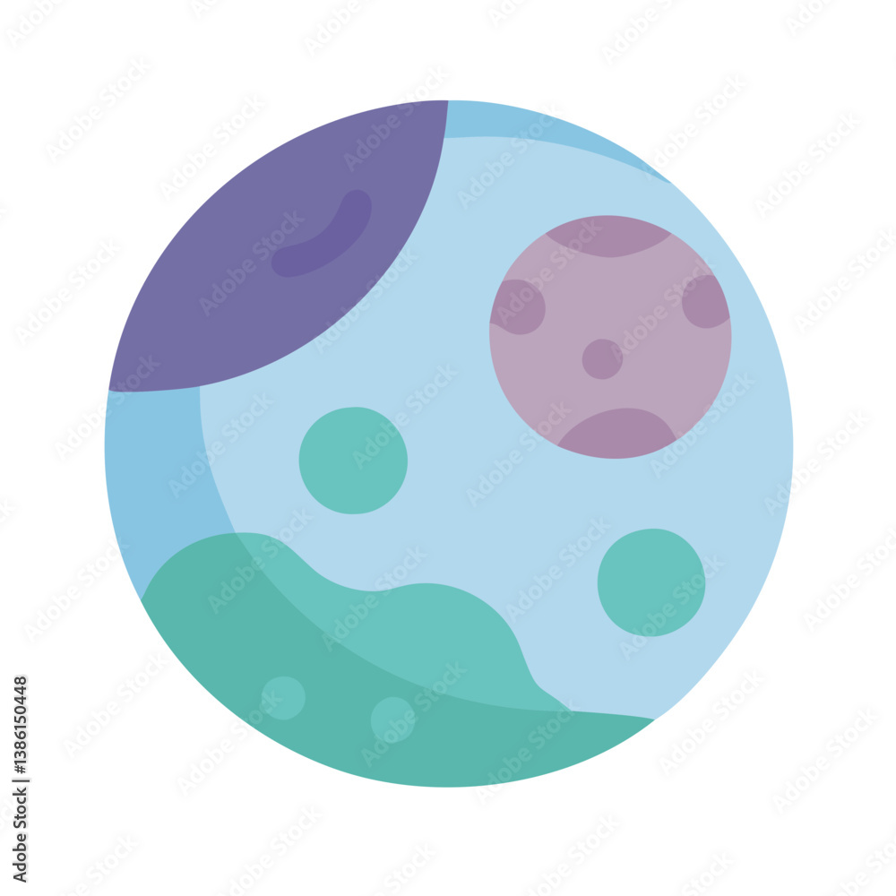 Fototapeta premium Colorful Planet Icon for Educational Projects