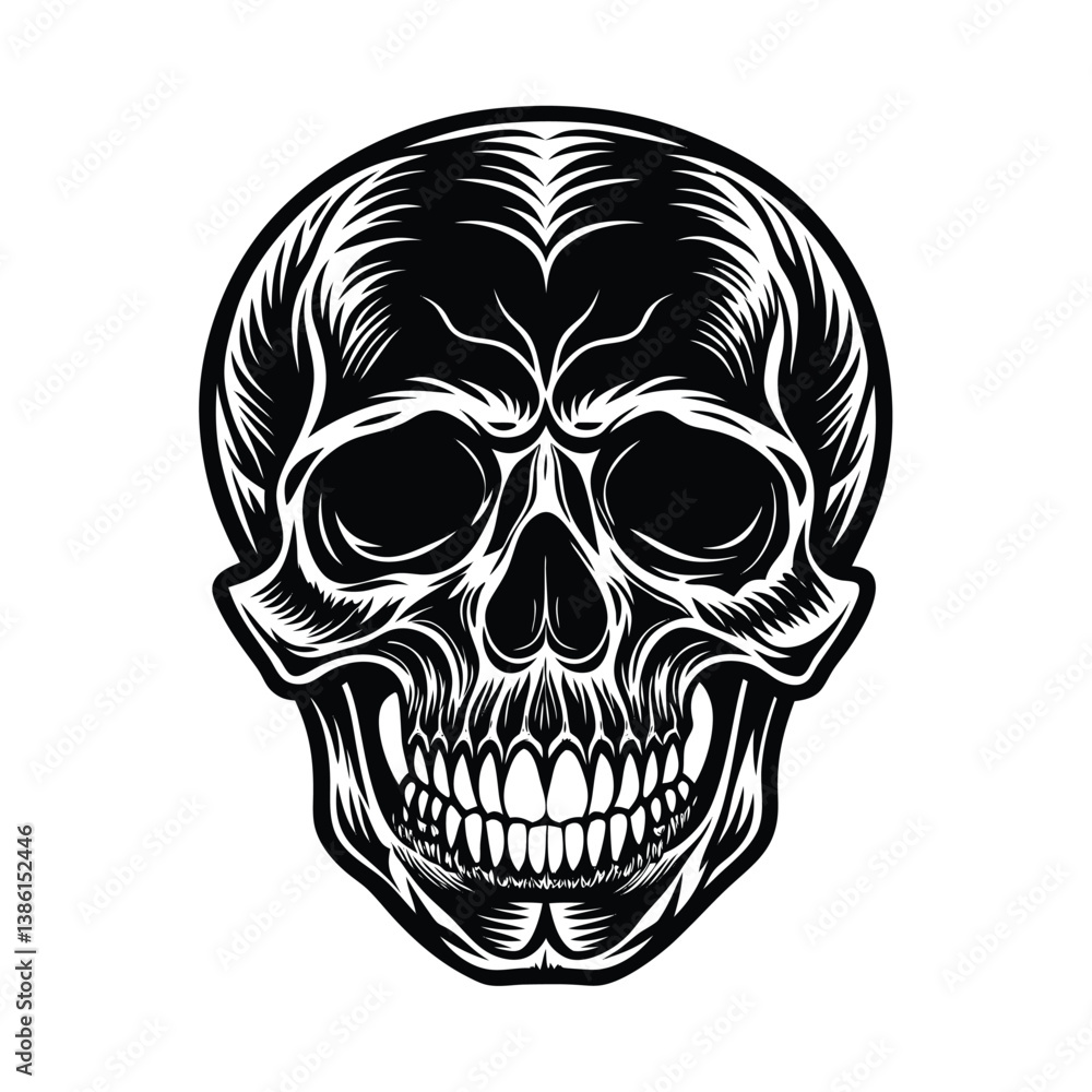 Fototapeta premium human skull vector illustration